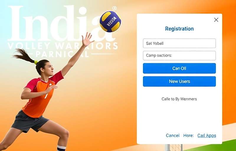 India Volley Warriors - Login and Registration India Volley Warriors login and registration screen showing options for new users
