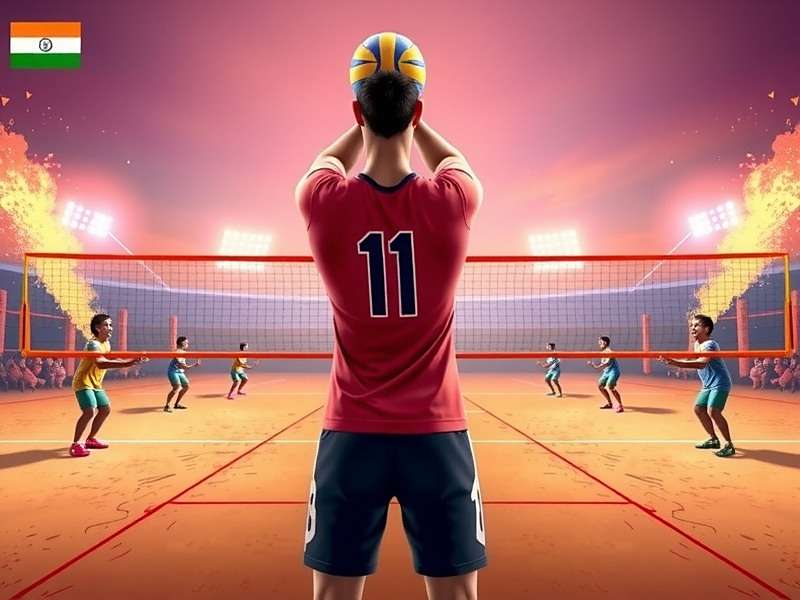 India Volley Warriors Exciting Gameplay India Volley Warriors gameplay showing a thrilling match between Maharashtra and Punjab teams
